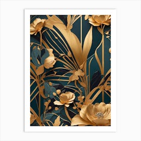 Gold Wallpaper Art Print