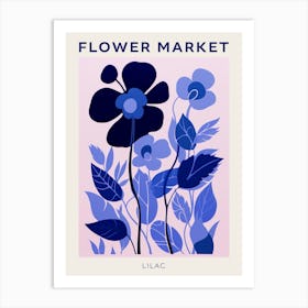 Blue Flower Market Poster Lilac 4 Art Print