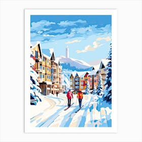 Sun Peaks Resort   British Columbia Canada, Ski Resort Illustration 3 Art Print