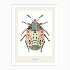 Colourful Insect Illustration Pill Bug 12 Poster Art Print