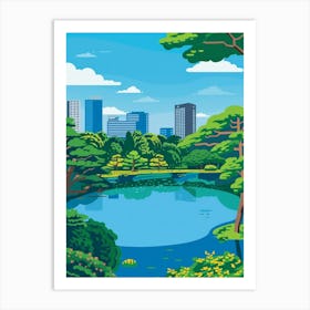 Shinjuku Gyoen National Garden Tokyo 2 Colourful Illustration Art Print