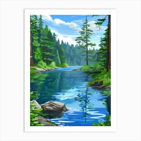 River In The Forest 1 Art Print