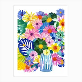 Aster Modern Colourful Flower Art Print