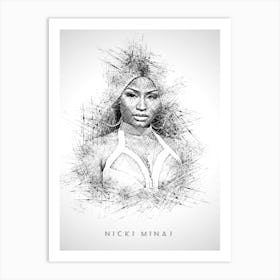 Nicki Minaj Rapper Sketch Art Print