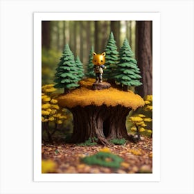 Kitty In The Forest Art Print