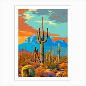 Cactus in the desert Art Print