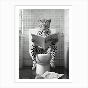 Cheetah on Toilet Funny Animal Print Art Print