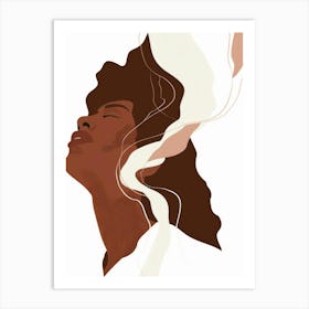 Woman With Hair Blowing In The Wind Art Print