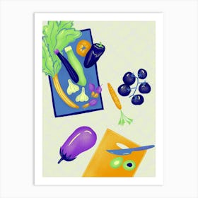 Vegetables And Fruits illustration Art Print