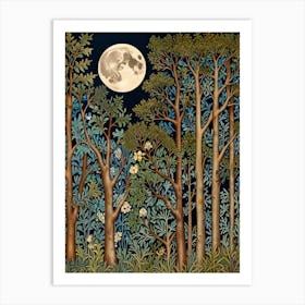 William Morris Moonlight In The Woods 98 Art Print