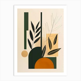 Abstract Painting geometric and plants Art Print