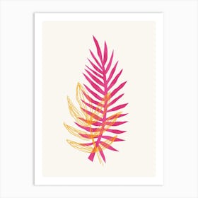 Pink Leaf Art Print