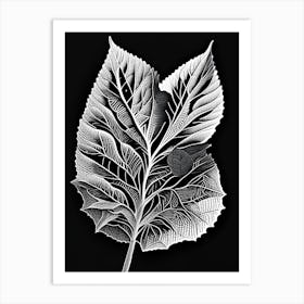 Redbud Leaf Linocut 2 Art Print