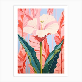 Gladiolus 2 Hilma Af Klint Inspired Pastel Flower Painting Art Print