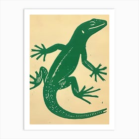 Simple Green Lizard Bold Block 1 Art Print