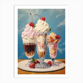 Vintage Ice Cream Sundae Photography Style 1 Art Print