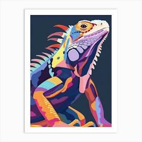 Fiji Crested Iguana Abstract Modern Illustration 2 Art Print