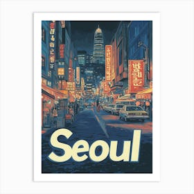 Aihrgdesign A Classic 1960s Travel Poster For Seoul 1 Art Print