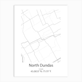 North Dundas,Canada Minimalist Map Art Print