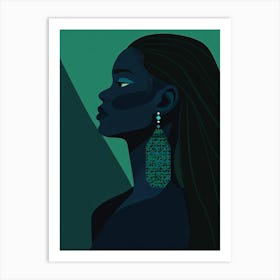 Illustration Of A Woman Wearing Earrings Art Print