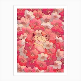 The Cherry Blossom Cat Art Print