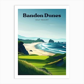 Bandon Dunes Golf Resort Oregon Travel Art Poster