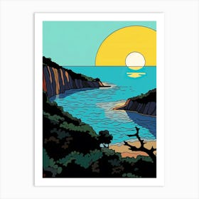 Minimal Design Style Of Big Sur California, Usa 2 Art Print