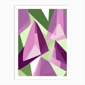 A Minimalistic Geometric art, Pleasing tones of purple green and white, 1252 Art Print