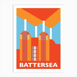 Battersea Blue & Orange Art Print