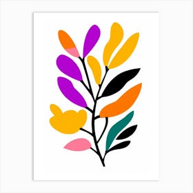 Colorful Leaves On A Branch Art Print