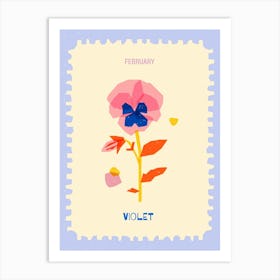 February Birthmonth Flower Violet 1 Art Print