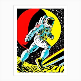 Astronaut Doing Moon Walk Comic 1 Art Print