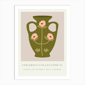 Minimalist Ceramic Vase Green Art Print