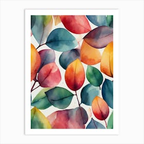 Watercolor Leaves 8 Art Print