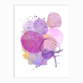 Purple Splatters Art Print
