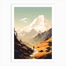 Great Himalaya Trail Nepal 4 Hiking Trail Landscape Art Print