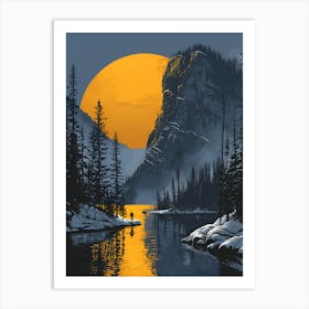 Sunset In The Mountains Canvas Print Art Print