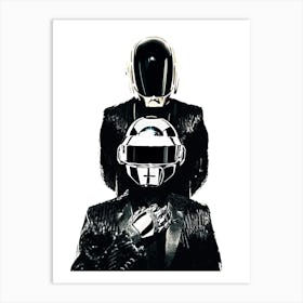 Daft Punk silver Art Print