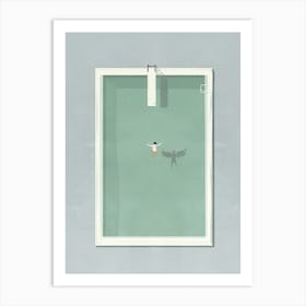 Avian Elation: A Dive into Liquid Skies , swimming collection Art Print