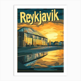 Aihrgdesign A Mid Century Modern Travel Poster For Reykjavik 4 Art Print