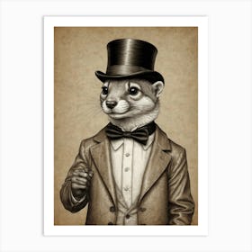 Fox In A Top Hat 1 Art Print