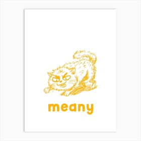 Mean Cat Poster, Funny Cat Wall Decor, Cute Kitty Art, Cat Lover Gift, Home Decor Art Print