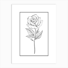 Rose Coloring Page Art Print