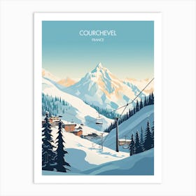 Poster Of Courchevel   France, Ski Resort Illustration 0 Art Print