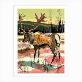 Elk In The Snow 1 Art Print