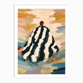 Black And White Dress Woman Painting Abstract 2 Art Print