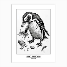 Penguin Playing Poster 3 Art Print