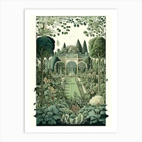 Versailles Gardens, France Vintage Botanical Art Print