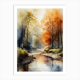 Watercolor Of A River 7 Art Print