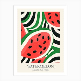 Marche Aux Fruits Watermelon Fruit Summer Illustration 1 Art Print